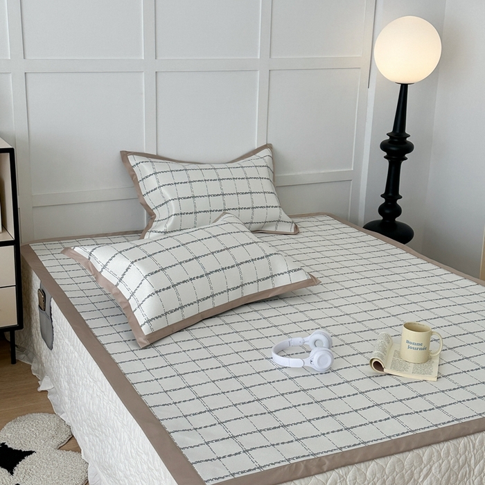 91家纺网 家纺一手货源 找家纺 昔可家纺 2024新款高端数码印花养生冰藤席--简约系列 小香格