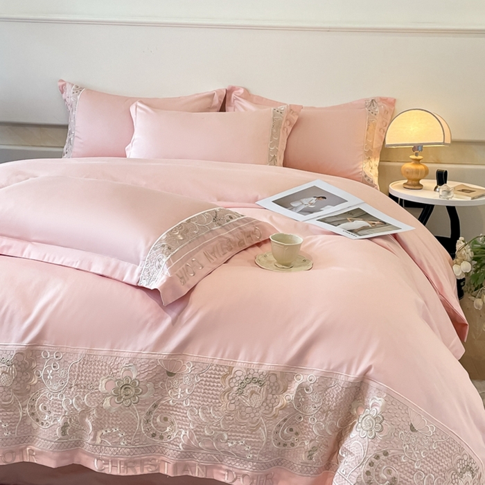 91家纺网 家纺一手货源 找家纺 （总）欧乐蒂 2025新款高支密长绒棉刺绣四件套-繁花-终版