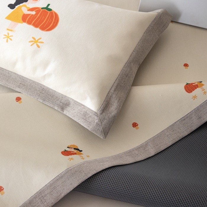 91家纺网 家纺一手货源 找家纺 本希家居 2024新款花漾清新系列高端可水洗冰丝席 小南瓜平席