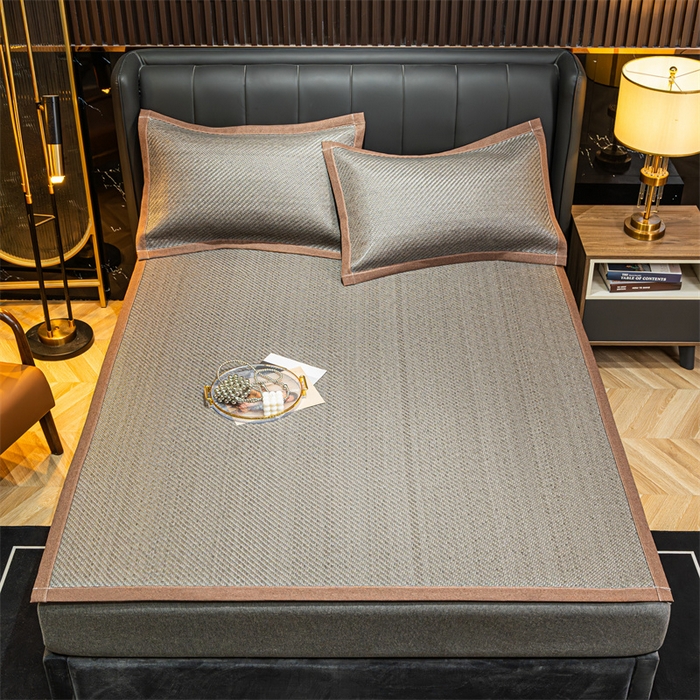 91家纺网 家纺一手货源 找家纺 共鸣沙发垫 2024新款野山藤凉席 野山藤浅灰色