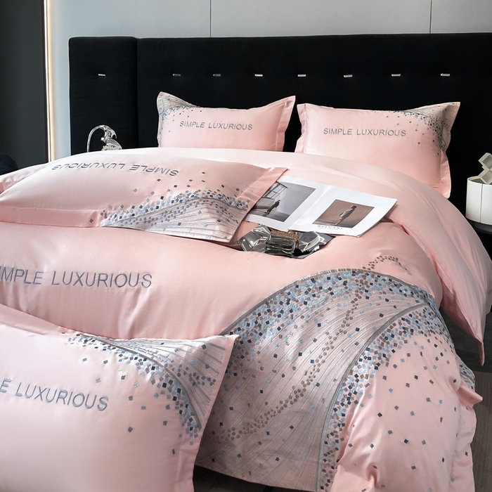 91家纺网 家纺一手货源 找家纺 欧乐蒂 2025新款星梦-高支高密新疆长绒棉四件套-终版 星梦-温馨粉