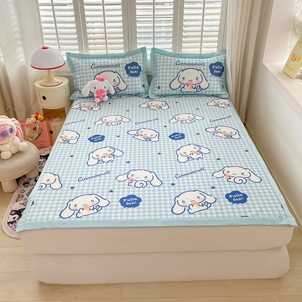 桃子家居 2024新款A类三丽鸥授权数码印花中分子1200D凉感冰丝宽边凉感软席详情 冰丝席-萌萌玉桂狗