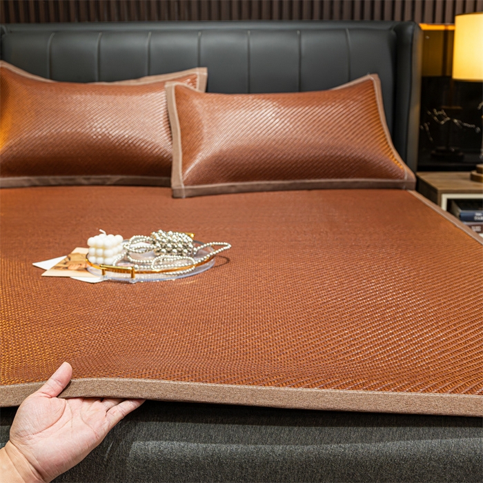 91家纺网 家纺一手货源 找家纺 共鸣沙发垫 2024新款野山藤凉席 野山藤咖色