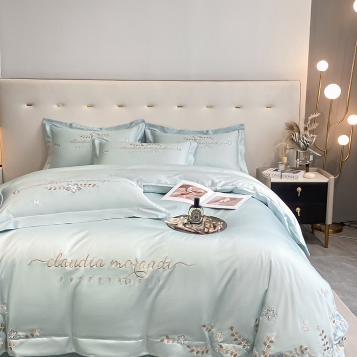 91家纺网 家纺一手货源 找家纺 欧乐蒂 2025新款花寐-高支高密新疆长绒棉四件套-终版 花寐-月光蓝