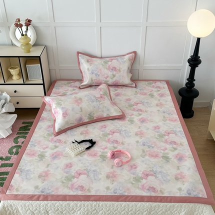 91家纺网 家纺一手货源 找家纺 （总）昔可家纺 2024新款高端数码印花养生冰藤席--简约系列