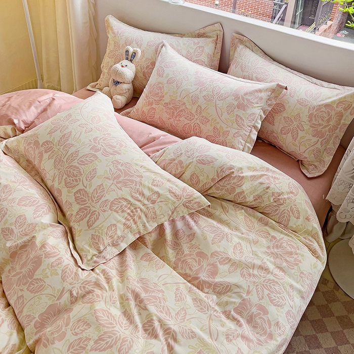 91家纺网 家纺一手货源 找家纺 优选良品 2025新款直播爆款全棉-ins印花系列四件套纯棉三件套床单床笠 生机