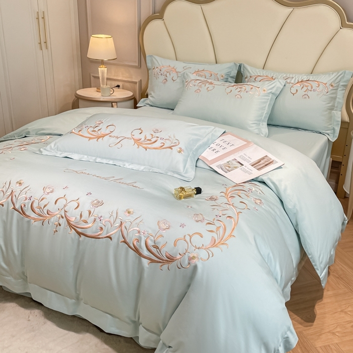 91家纺网 家纺一手货源 找家纺 欧乐蒂 2025新款爱丽丝-高支高密新疆长绒棉-终版 爱丽丝-水兰