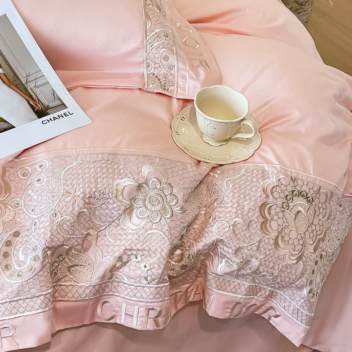 91家纺网 家纺一手货源 找家纺 （总）欧乐蒂 2025新款高支密长绒棉刺绣四件套-繁花-终版