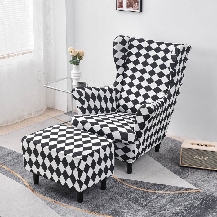 91家纺网 家纺一手货源 找家纺 兴妮雅家纺 2024新款老虎凳套棋盘格