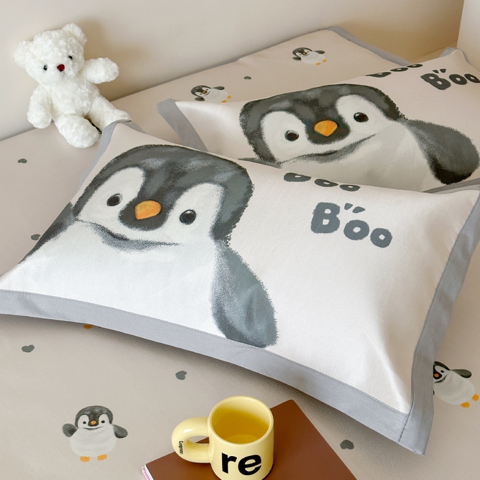 91家纺网 家纺一手货源 找家纺 圆岛 2024新款A类900D萌宠系列冰丝养生席 企鹅咕咕