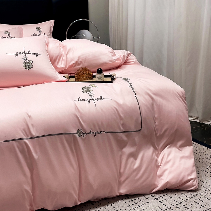 91家纺网 家纺一手货源 找家纺 （总）宜家坊 2024春夏新品水洗天丝棉轻奢刺绣四件套水洗真丝冰丝-芸伊