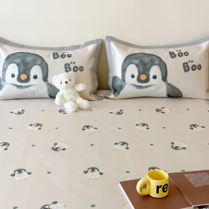 91家纺网 家纺一手货源 找家纺 圆岛 2024新款A类900D萌宠系列冰丝养生席 企鹅咕咕