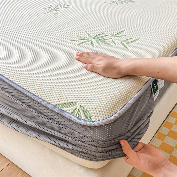 91家纺网 家纺一手货源 找家纺 吉象家纺 2024新款凉豆豆凉感软席凉席 竹叶白