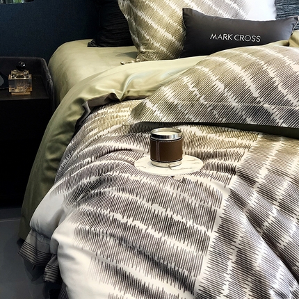 91家纺网 家纺一手货源 找家纺 （总）2024年新款意式线条纹理奶丝磨毛四件套