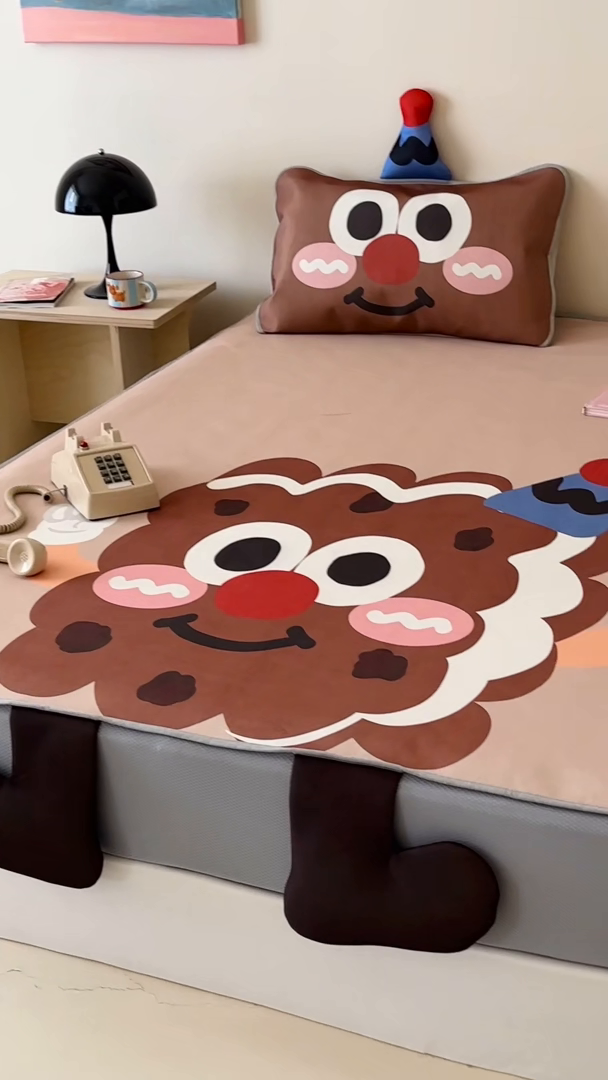 91家纺网 家纺一手货源 找家纺 昔可家纺 2024新款异形床笠款冰丝凉席 开心饼干