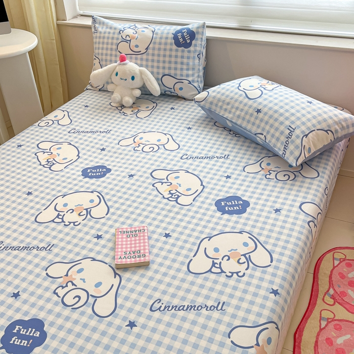 91家纺网 家纺一手货源 找家纺 金爱家 2024新款纯棉小版单品床笠 床笠款-甜甜玉桂狗