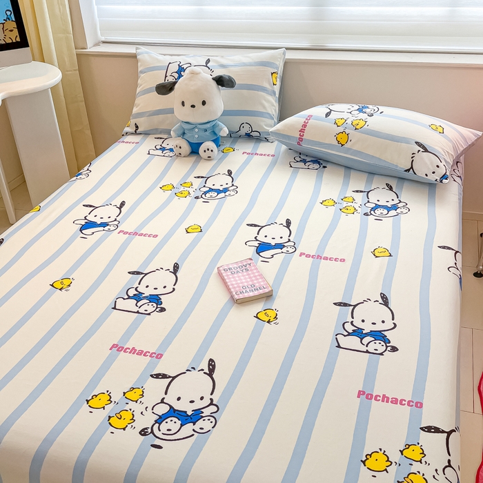 91家纺网 家纺一手货源 找家纺 金爱家 2024新款纯棉小版单品床笠 床笠款-快乐帕哈狗