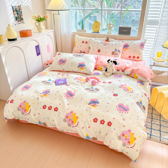 91家纺网 家纺一手货源 找家纺 清雅福 2024新款全棉13372小清新四件套和单品系列第四季 星空色彩