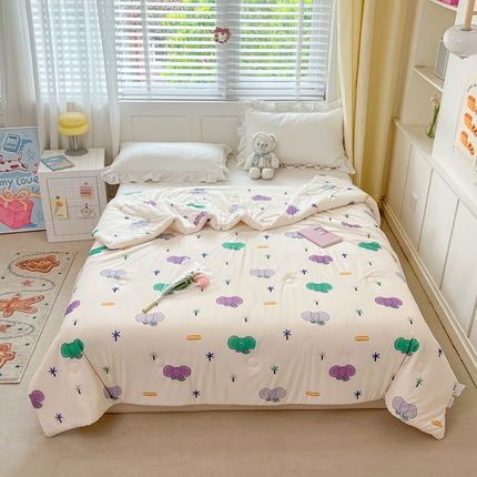 91家纺网 家纺一手货源 找家纺 （总）吉祥家纺 2024新款凉感丝印花夏被