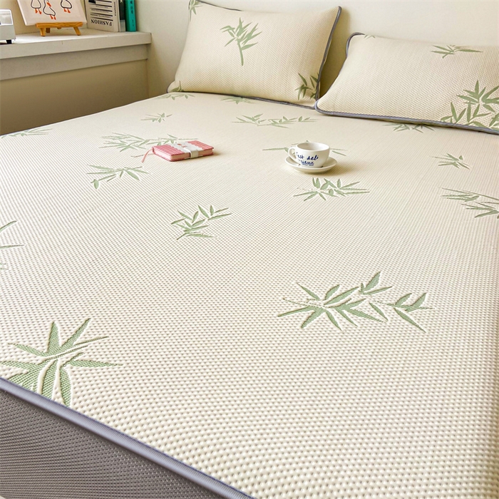 91家纺网 家纺一手货源 找家纺 吉象家纺 2024新款凉豆豆凉感软席凉席 竹叶白