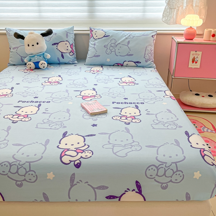 91家纺网 家纺一手货源 找家纺 金爱家 2024新款纯棉小版单品床笠 床笠款-欢乐帕哈狗