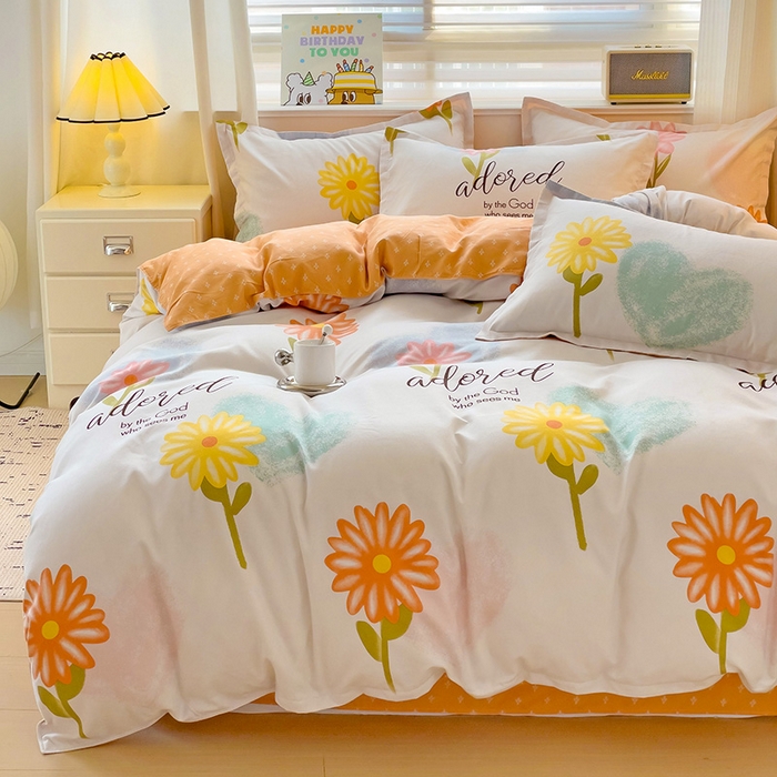 91家纺网 家纺一手货源 找家纺 优逸 2025新款植物羊绒单被套 向阳花开