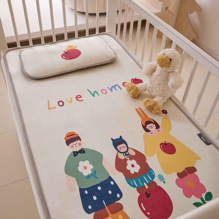 91家纺网 家纺一手货源 找家纺 本希家居 2024新款婴儿席系列高端可水洗冰丝席 美好一家婴儿席