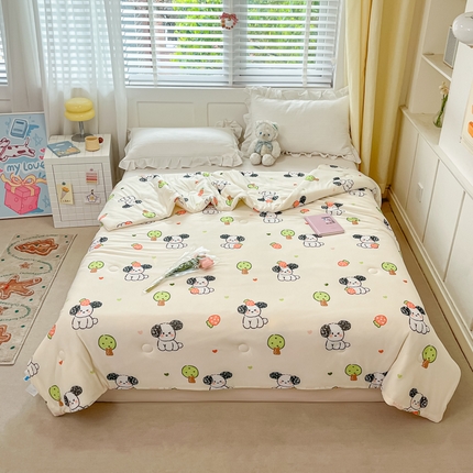 91家纺网 家纺一手货源 找家纺 （总）吉祥家纺 2024新款凉感丝印花夏被