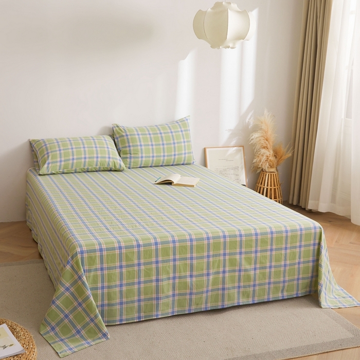 91家纺网 家纺一手货源 找家纺 雅萱家纺 2024新款雅萱-色织全棉水洗棉床单 床单-山野间