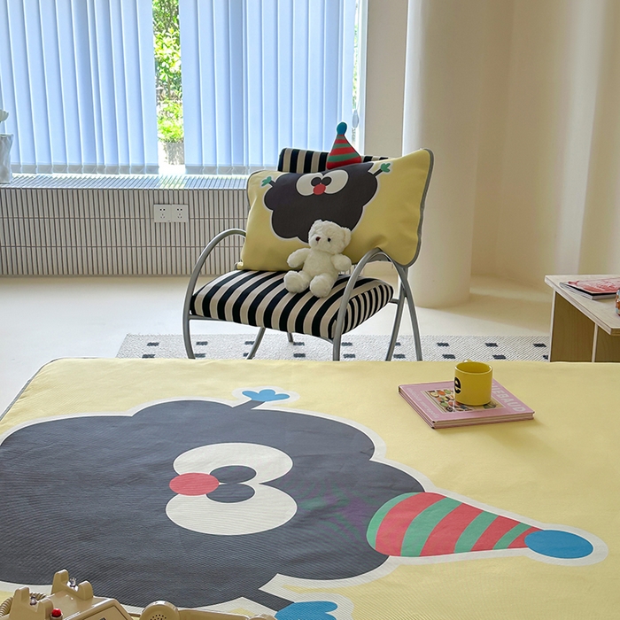 91家纺网 家纺一手货源 找家纺 昔可家纺 2024新款异形床笠款冰丝凉席 萌系小黑球