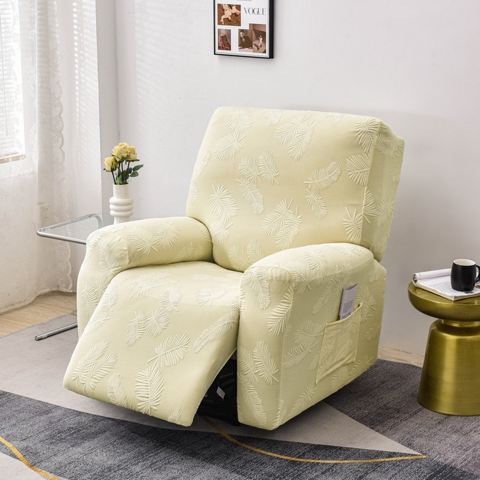 91家纺网 家纺一手货源 找家纺 兴妮雅家纺 2024新款舒棉绒羽毛款沙发套 舒棉绒羽毛款米黄