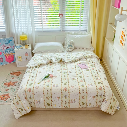 91家纺网 家纺一手货源 找家纺 （总）吉祥家纺 2024新款凉感丝印花夏被