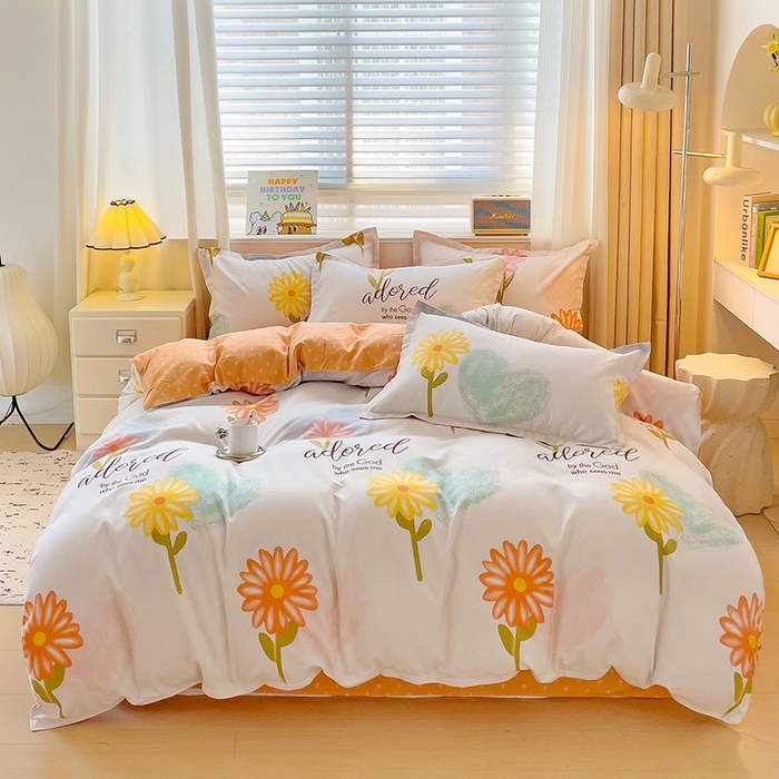 91家纺网 家纺一手货源 找家纺 优逸 2025新款植物羊绒单被套 向阳花开