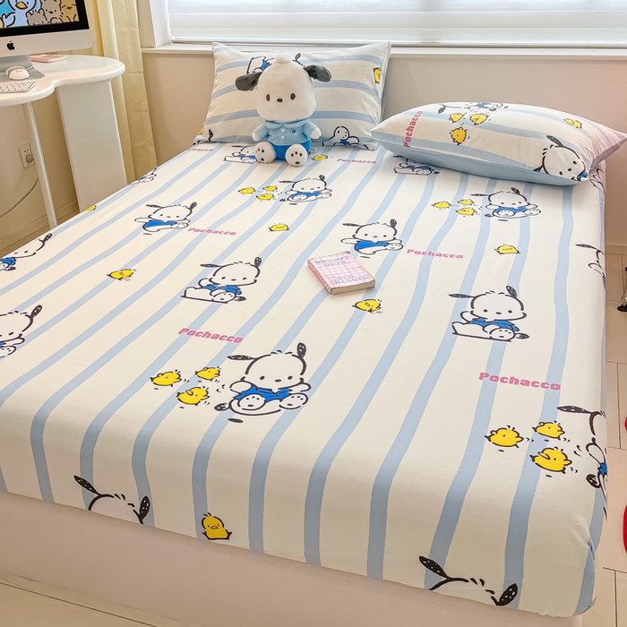 91家纺网 家纺一手货源 找家纺 金爱家 2024新款纯棉小版单品床笠 床笠款-快乐帕哈狗