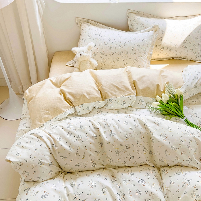 91家纺网 家纺一手货源 找家纺 暖芯优选 204新款直播爆款全棉-ins印花系列四件套纯棉三件套床单床笠 山林