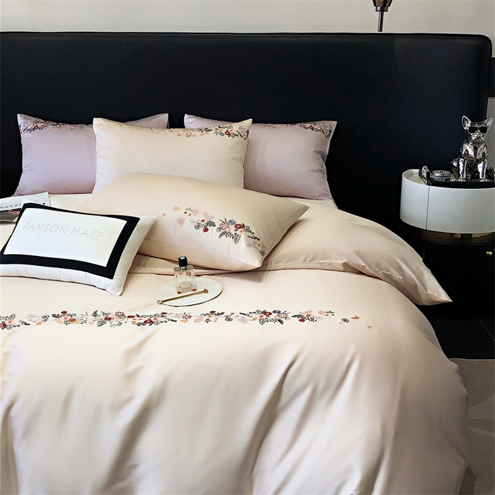 91家纺网 家纺一手货源 找家纺 （总）云胡 2024新款A类进口莱赛尔纤维棉四件套-四月系列