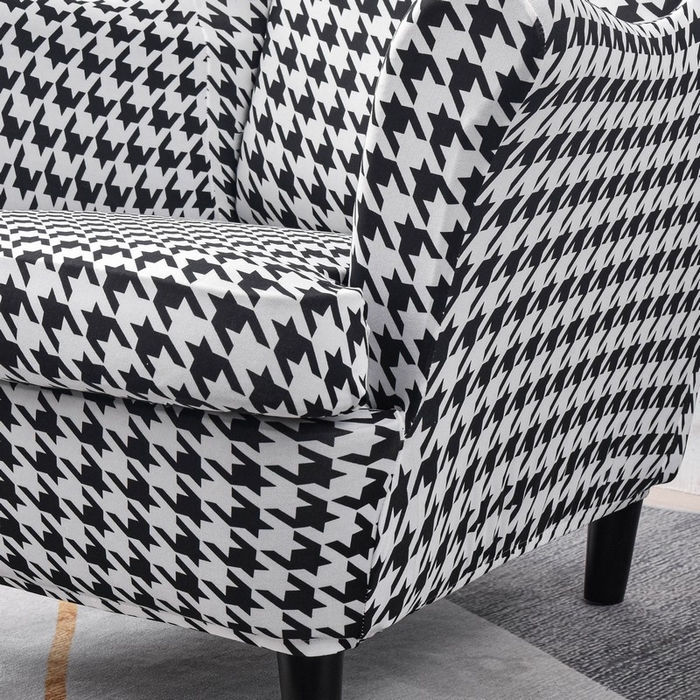 91家纺网 家纺一手货源 找家纺 兴妮雅家纺 2024新款老虎凳套黑白千鸟格