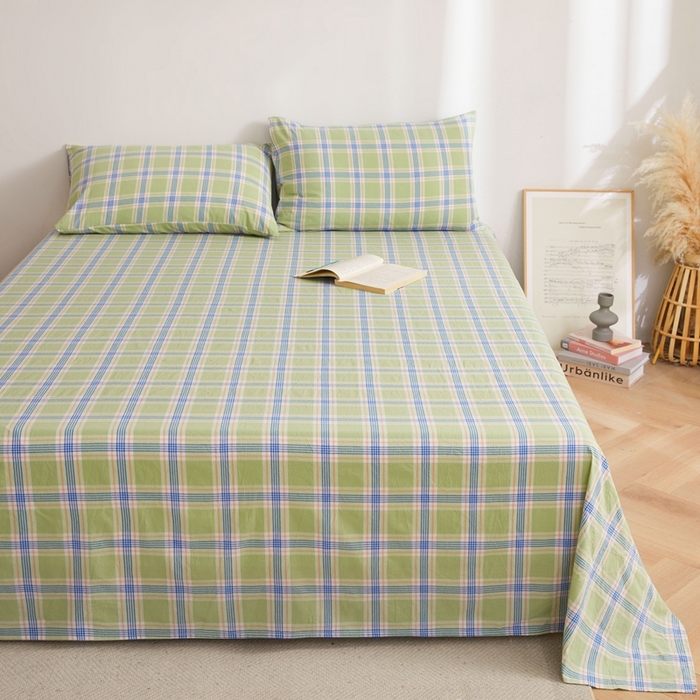 91家纺网 家纺一手货源 找家纺 雅萱家纺 2024新款雅萱-色织全棉水洗棉床单 床单-山野间