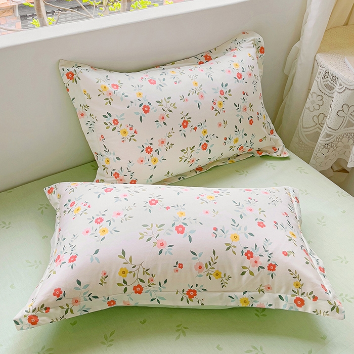 91家纺网 家纺一手货源 找家纺 暖芯优选 204新款直播爆款全棉-ins印花系列四件套纯棉三件套床单床笠 花物语