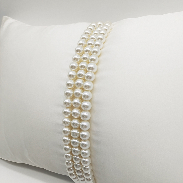 91家纺网 家纺一手货源 找家纺 澜屿 禅丝高精密大珍珠工艺小抱枕头枕芯腰靠枕 米白