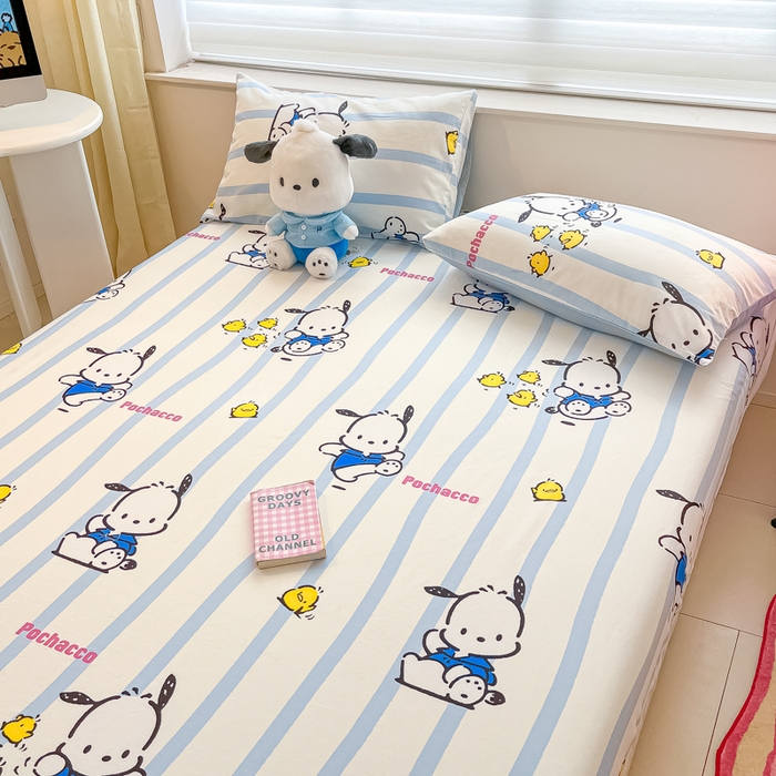 91家纺网 家纺一手货源 找家纺 金爱家 2024新款纯棉小版单品床笠 床笠款-快乐帕哈狗