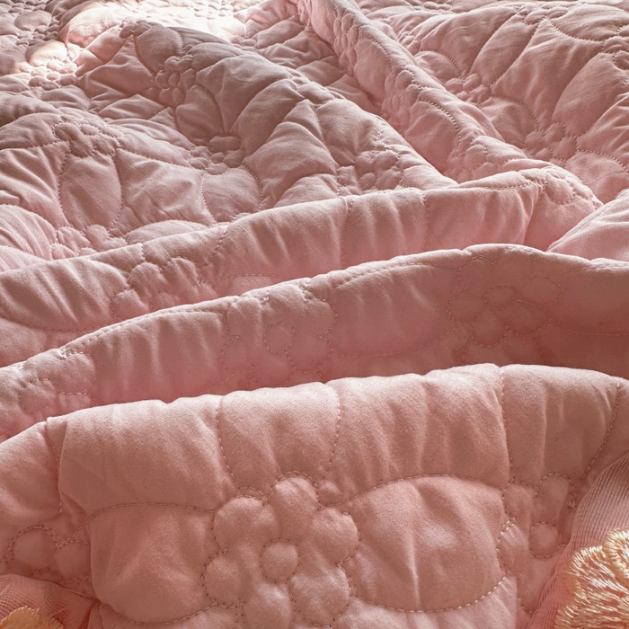 91家纺网 家纺一手货源 找家纺 罗艺轩 2024新款公主风水洗棉夹棉单床裙-浪漫满屋床 浪漫满屋-豆沙