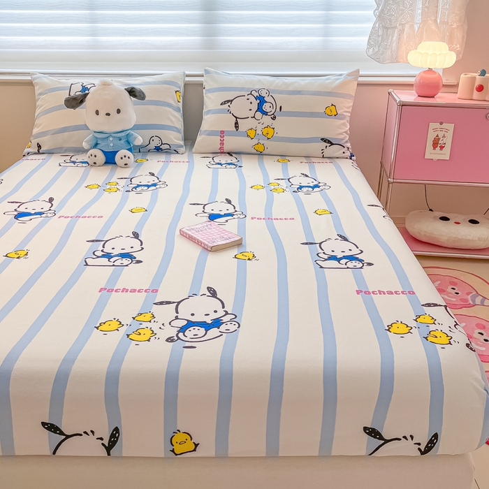 91家纺网 家纺一手货源 找家纺 金爱家 2024新款纯棉小版单品床笠 床笠款-快乐帕哈狗