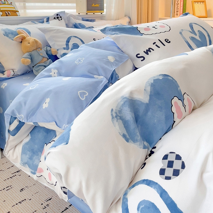 91家纺网 家纺一手货源 找家纺 优逸 2025新款植物羊绒单被套 甜心小熊