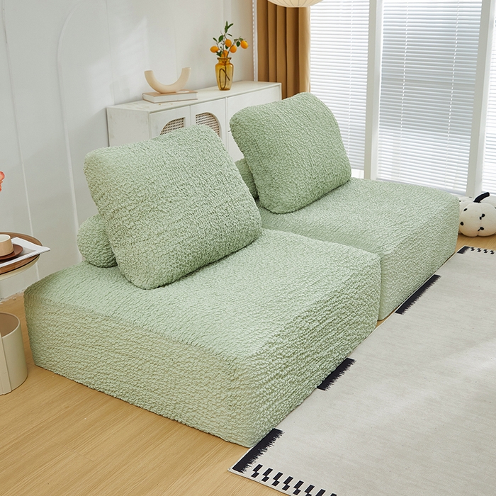 91家纺网 家纺一手货源 找家纺 （总）丝绮鹿 2024新款模块方块沙发套系列-高端皱皱布系列