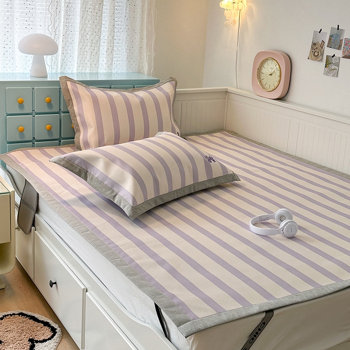 91家纺网 家纺一手货源 找家纺 （总）昔可家纺 2024新款印花绣花冰丝席平席款