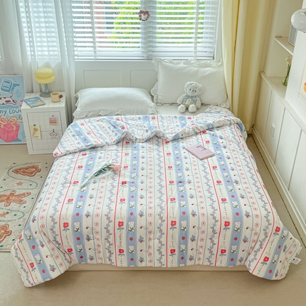 91家纺网 家纺一手货源 找家纺 （总）吉祥家纺 2024新款凉感丝印花夏被