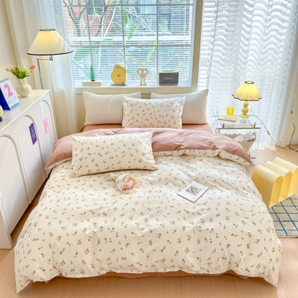 91家纺网 家纺一手货源 找家纺 （总）清雅福 2024新款全棉13372小清新四件套和单品系列第四季