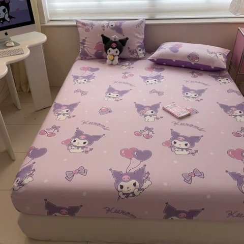 91家纺网 家纺一手货源 找家纺 金爱家 2024新款纯棉小版单品床笠 床笠款-气球库洛米