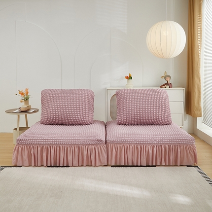 （总）丝绮鹿 2024新款模块方块沙发套系列-爆米花裙边系列